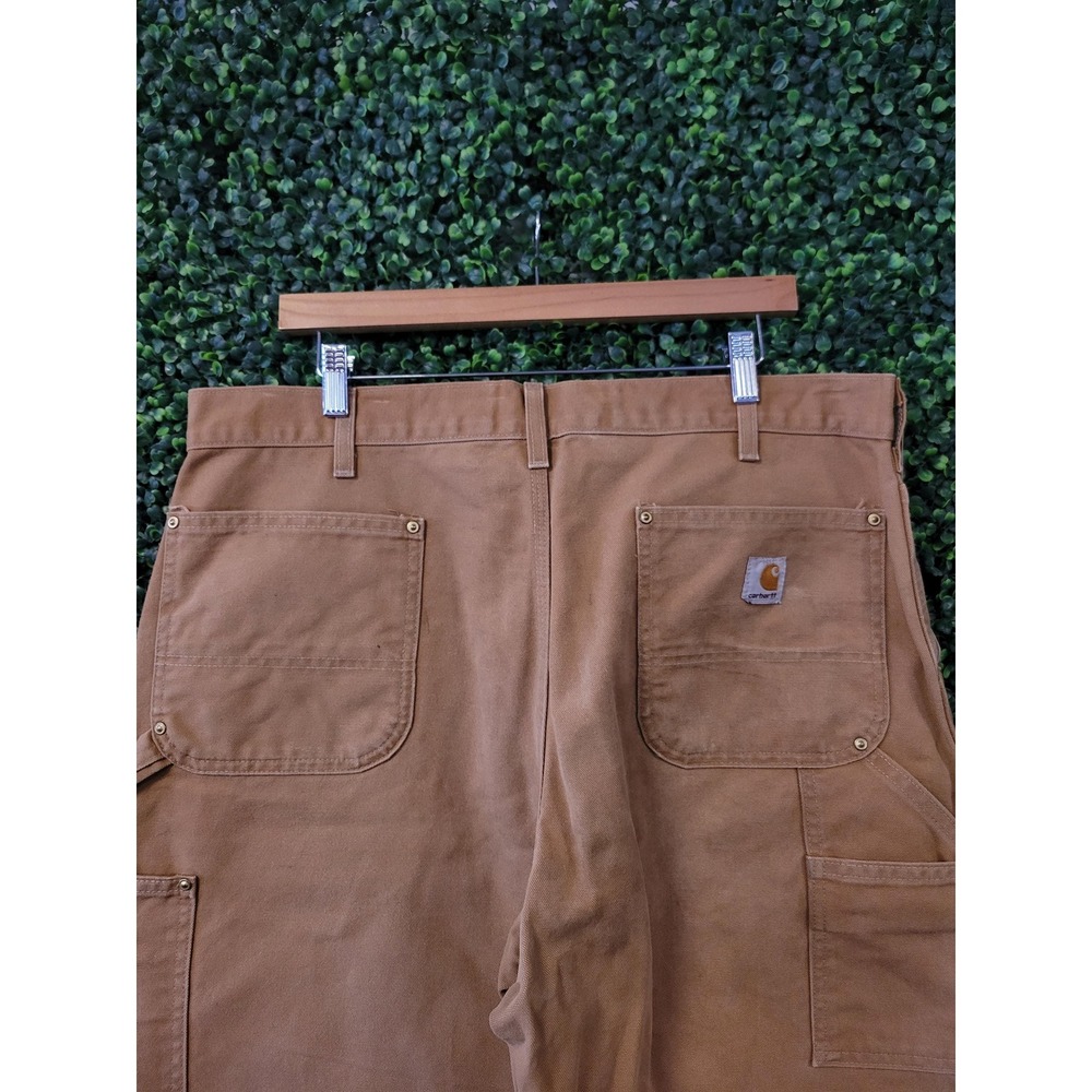 vtg CARHARTT DOUBLE KNEES Carpenter Pants 36x34 brown canvas baggy wide leg 90s